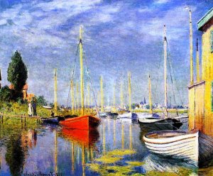 Yachts at Argenteuil Oil painting by Claude Monet