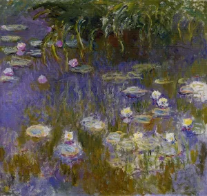 Yellow and Lilac Water-Lilies by Claude Monet - Oil Painting Reproduction