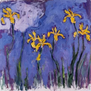 Yellow Irises with Pink Cloud Oil painting by Claude Monet