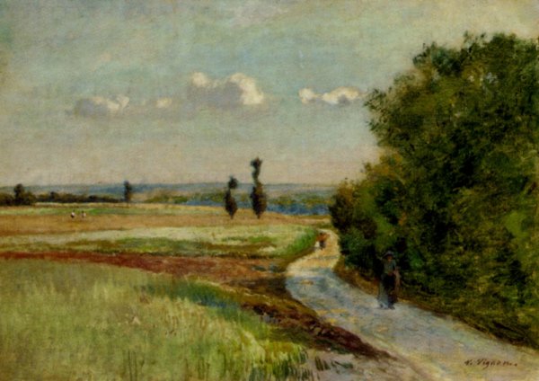 Main Product Photo of A Path in a Pastoral Landscape Painting by Claude Vignon