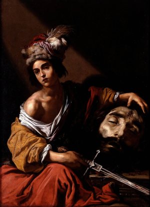David with the Head of Goliath by Claude Vignon Oil Painting