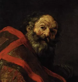 Figure Of A Bearded Man, Head And Shoulders, Wearing A Cope, Possibly One Of The Four Fathers Of The Church by Claude Vignon - Oil Painting Reproduction