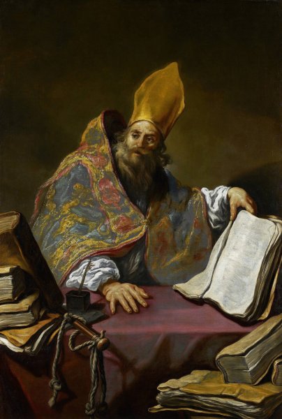Main Product Photo of Saint Ambrose  Painting by Claude Vignon