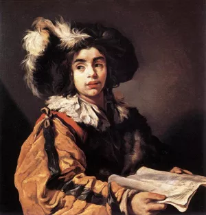 The Young Singer painting by Claude Vignon
