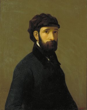 Self-portrait by Claudi Lorenzale Oil Painting