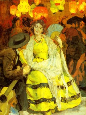 En Ecoutant la Musique by Claudio Castelucho Oil Painting