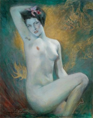 Female Nude by Clemens Von Pausinger Oil Painting