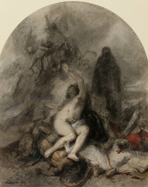 Allegory of War  by Clement-Auguste Andrieux - Hand-Painted Oil Painting Reproduction