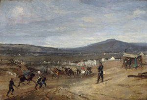 Vaugirard pendant le siege de Paris, 1870 by Clement-Auguste Andrieux Oil Painting