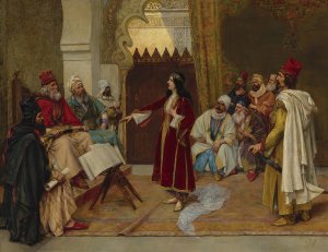 An Audience Before The Emir by Clement Pujol De Guastavino Oil Painting