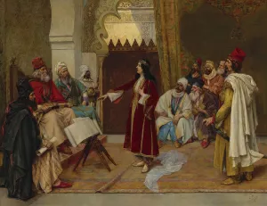 An Audience Before The Emir by Clement Pujol De Guastavino Oil Painting