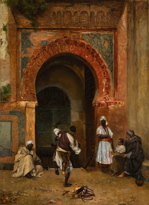 Gnaoua festival before the medina gate, tangier by Clement Pujol De Guastavino Oil Painting