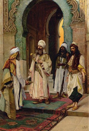In Front of the Palace by Clement Pujol De Gustavino Oil Painting