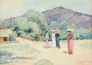 A Stroll by Clement Rollins Grant Oil Painting
