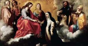 The Mystic Marriage of St Catherine of Siena by Clemente De Torres - Oil Painting Reproduction