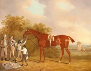 Mr. Watt's Altisidora, Winner of the 1813 St. Leger by Clifton Tomson - Oil Painting Reproduction