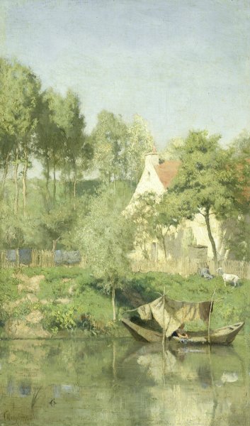 Main Product Photo of Aan de Oise  Painting by Coen Metzelaar