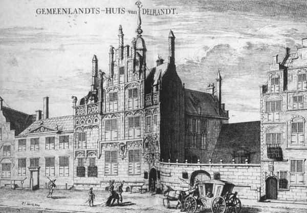 Main Product Photo of Gemeenlandshuis on the Oude Delft in Delft Painting by Coenraet Decker