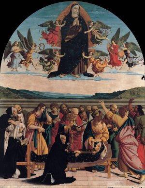 Death and Assumption of Mary by Cola Dell'Amatrice Oil Painting