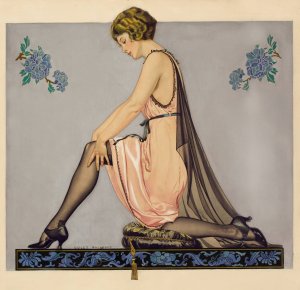 Holeproof Hosiery Company ad illustration by Coles Phillips Oil Painting