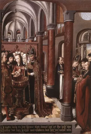 Baptism of St Libertus by Colijn De Coter Oil Painting