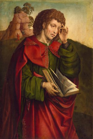 Saint John The Evangelist Weeping by Colijn De Coter Oil Painting