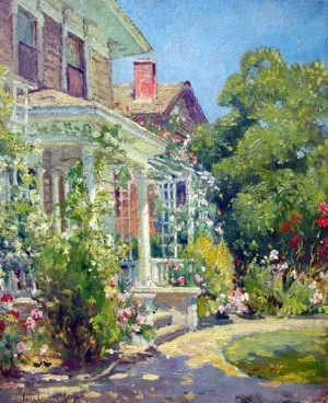 A Terrace in Martha's Vineyard Oil painting by Colin Campbell Cooper