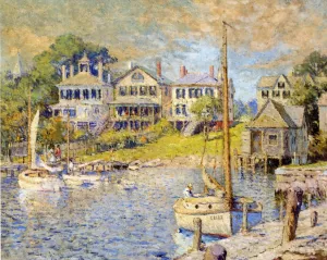 At Edgartown, Martha's Vinyard Oil Painting by Colin Campbell Cooper - Best Seller