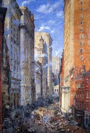 Broad Street Canyon, New York by Colin Campbell Cooper Oil Painting