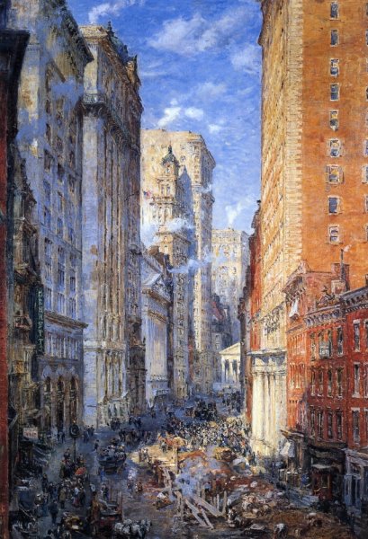 Main Product Photo of Broad Street Canyon, New York Painting by Colin Campbell Cooper