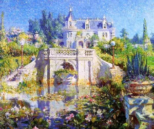 California Water Garden at Redlands by Colin Campbell Cooper - Oil Painting Reproduction