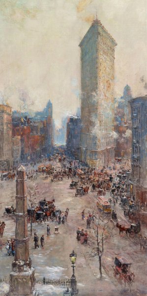 Flat Iron Building by Colin Campbell Cooper Oil Painting