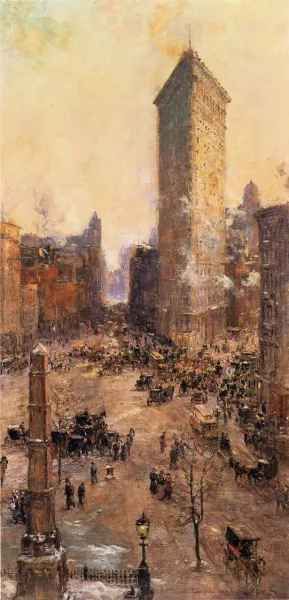 Flatiron Building by Colin Campbell Cooper - Oil Painting Reproduction
