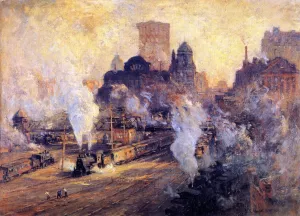 Grand Central Station by Colin Campbell Cooper - Oil Painting Reproduction