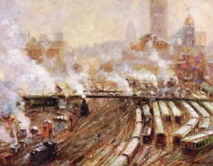 Grand Central Station by Colin Campbell Cooper - Oil Painting Reproduction