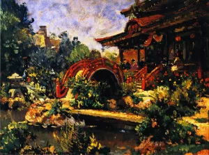 Japanese Tea Garden by Colin Campbell Cooper - Oil Painting Reproduction