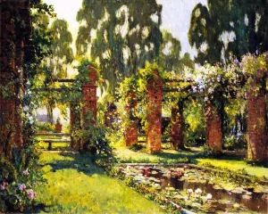 Lily Pond, El Encanto, Santa Barbara by Colin Campbell Cooper - Oil Painting Reproduction