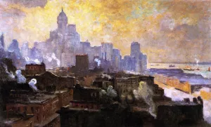 Mountains of Manhattan by Colin Campbell Cooper Oil Painting
