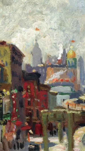 New York City, Chatham Square (sketch) by Colin Campbell Cooper Oil Painting