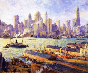 New York from Brooklyn by Colin Campbell Cooper Oil Painting