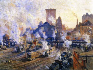 Old Grand Central Station by Colin Campbell Cooper - Oil Painting Reproduction