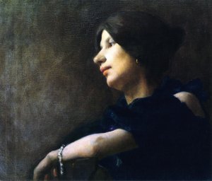 Portrait of a Lady in a Green Dress by Colin Campbell Cooper Oil Painting