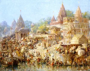 River Bathers Oil painting by Colin Campbell Cooper