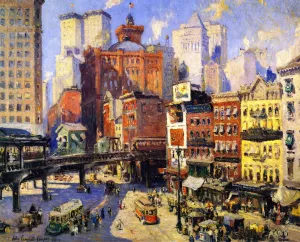 South Ferry, New York by Colin Campbell Cooper Oil Painting
