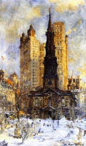 St. Paul's Chapel painting by Colin Campbell Cooper
