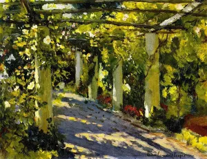 Sun Dapples Garden with Trellis Oil painting by Colin Campbell Cooper