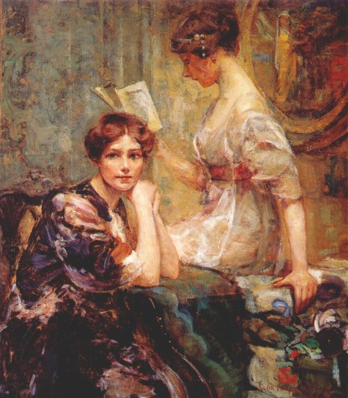 Main Product Photo of Two Women Painting by Colin Campbell Cooper