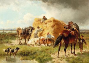 Harvest Scene by Conrad Buhlmayer Oil Painting