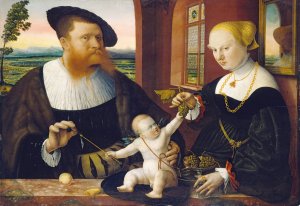 Double Portrait of Justinian von Holzhausen and His Wife Anna, nee Furstenberg by Conrad Faber Von Kreuznach Oil Painting