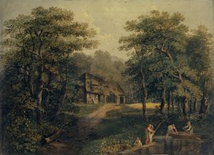 Farm by the Water by Conrad Gessner Oil Painting